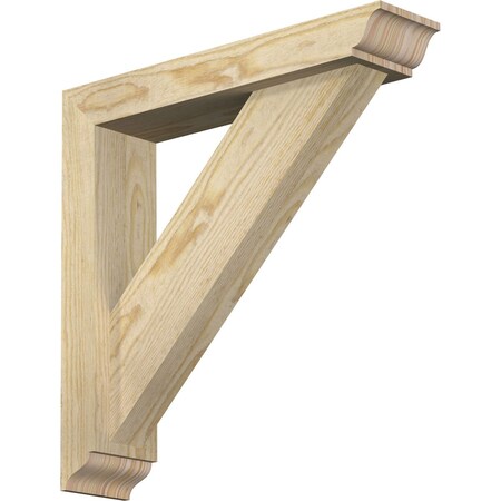 Ekena Millwork Traditional Traditional Rough Sawn Bracket w/ Offset Brace, Douglas Fir, 4"W x 18"D x 18"H BKT0402X18X18TRA01RDF